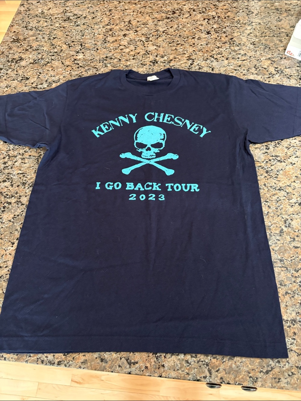 Gildan Kenny Chesney Tour Tee in Navy with Teal Print
